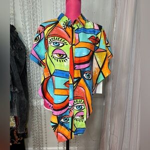 Eye Abstract Print Top